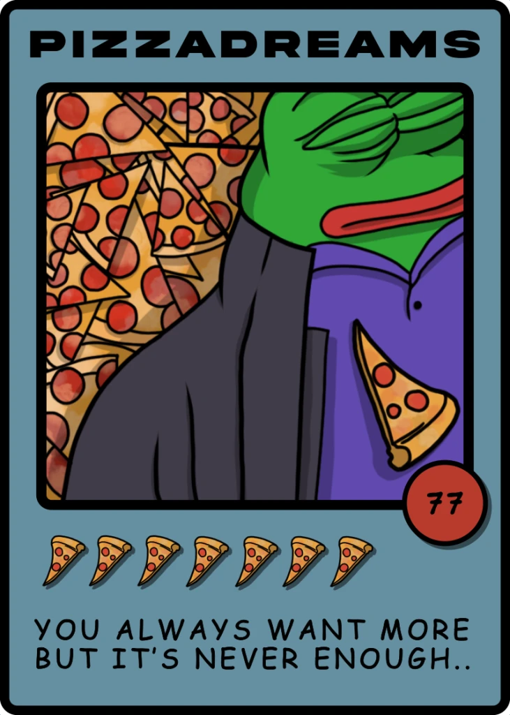 Card 13, PIZZADREAMS, by Mort